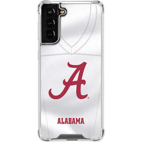 University of Alabama White Jersey Galaxy S21 FE Clear Case